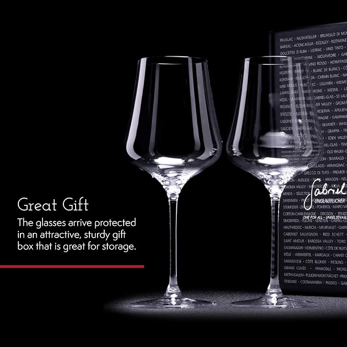 Gabriel-Glas Crystal Wine Glasses, Set of 6 with Gift Box - Premium, Universal Wine Glass for Red and White Wine - Dishwasher Safe, Lead-Free, 16 oz - Image 7