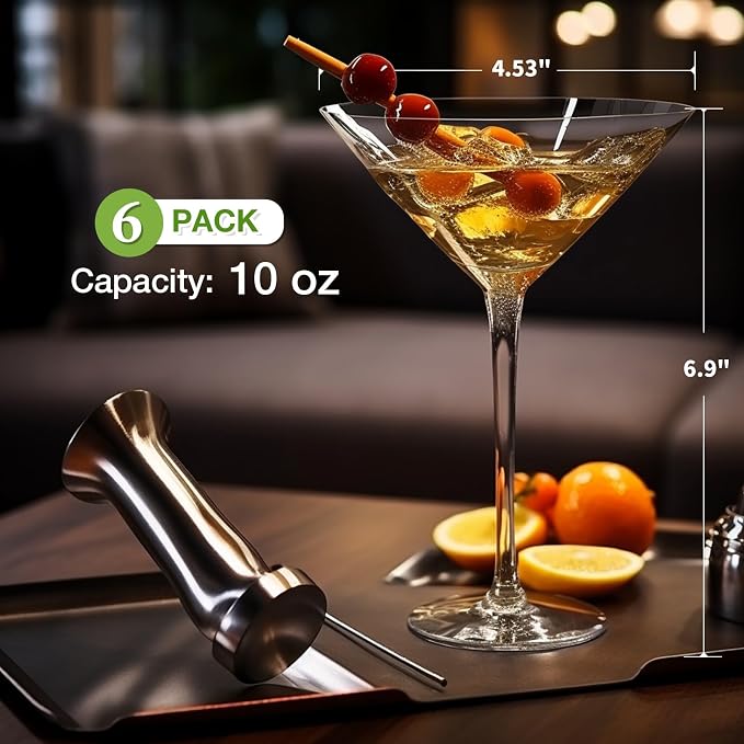 Unbreakable Martini Glasses Set of 6, 10 oz Plastic Martini Cocktail Glasses with Stem, Reusable Cocktail Glasses for Bar, Margarita, Whiskey, Gin, Tequila, BPA-Free, Top Rack Dishwasher-Safe, Clear - Image 6