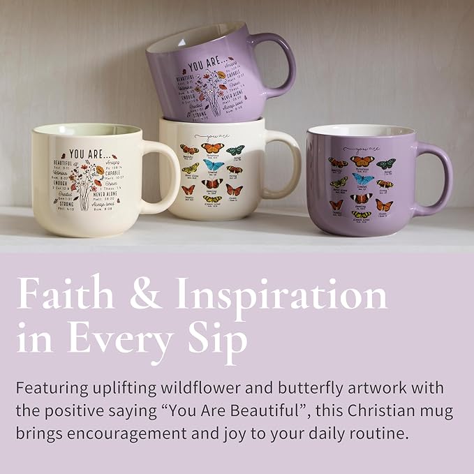 Christian Gifts – Bible Verse Ceramic Coffee Mug 14oz, Wildflower Faith Mug, Dishwasher & Microwave Safe, Inspirational Gift for Friends & Women - Image 3