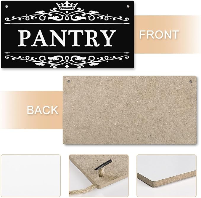 Pantry - Decorative Wood Sign Home Decor,Wall Art，6 inch by 12 inch Hanging Sign - Image 5