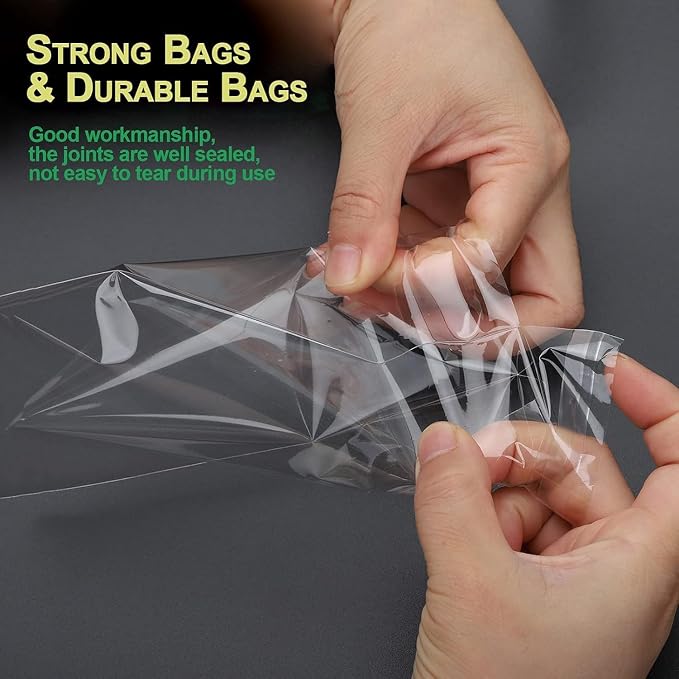 Nobranded 200 pcs Clear 6" x 9" Self Seal Cello Cellophane Bags Resealable Poly Bags 2.8 mils for Cookie, Candy, Gift Bakery, Prints, Photos, Cards & Envelopes, Party Decorative - Image 4