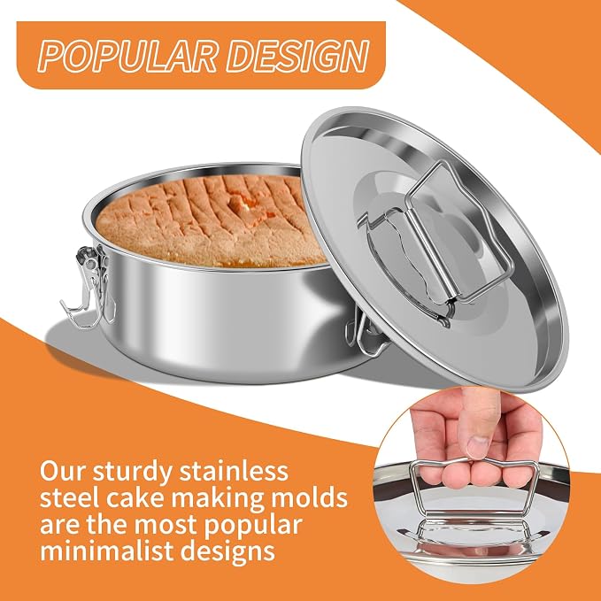 Single Flan Mold with Lid 1.5 Gallon Stainless Steel Flan Mold Round Bain-Marie Flan Maker Mold with Steam Rack and Cake Spatula (1) - Image 3