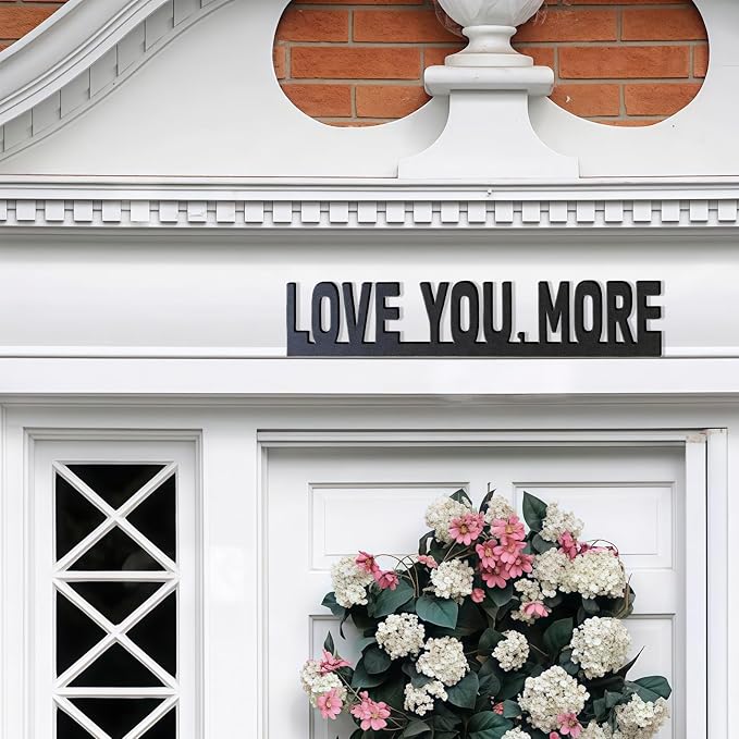 Love You More Cute Metal Door Topper Love You Bye Over Door Frame Decor Corner Sign Black Ornaments Wood Decorations Funny Christmas - Image 2