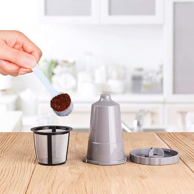 for Keurig My K-Cup Reusable Coffee Filter, Brew Coffee or Tea, Fits B30 B40 B50 B60 B70 Series with Sustainable Coffee Accessories, Gray 3 Pack