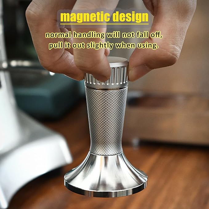 2-in-1 Espresso Tamper and Distributor Magnetic Set 53mm,Dual Head Coffee Tamper with Stirrer for 54mm Portafilter,Stainless Steel Espresso Tools for Barista Home Coffee Machine Accessories (Silver)
