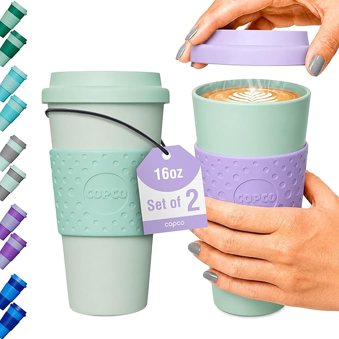 Copco Acadia Travel Mug, 16 Oz - Purple & Teal, Set of 2 by Copco