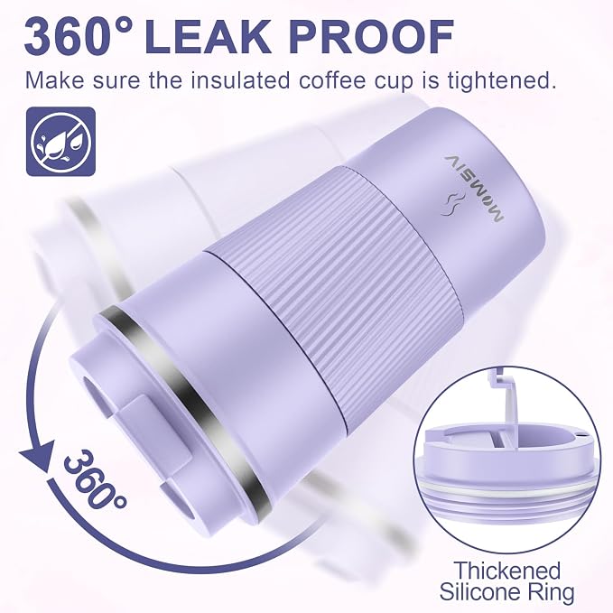 MOMSIV 17oz Travel Coffee Mug, Insulated Coffee Cup with Leakproof Lid | 6-Hour Heat Retention, 360°Leak proof, Vacuum Stainless Steel Double Walled, BPA-free, Reusable And To Go Coffee Mug - Image 5