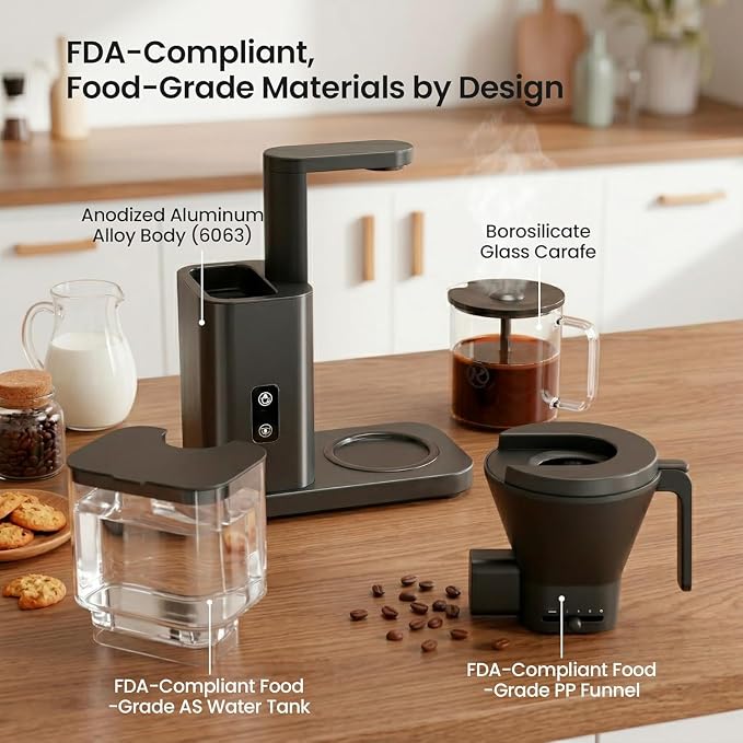 Kismile SCA-Certified 8-Cup Drip Coffee Maker with Pour-Over Control | 3-Second Heating at 197–205°F, Adjustable Flow, Removable 1.25L Water Tank, 20-Min Cold Brew and 40-Min Keep Warm - Image 8