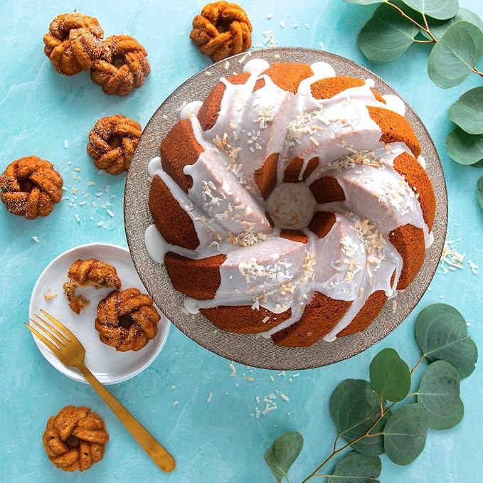 Nordic Ware NW 95577 75th Anniversary Braided Rope Bundt Cake Pan, Gold 12 Cup Capacity - Image 16