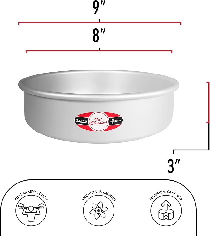 Fat Daddio's PCC-83 Anodized Aluminum Round Cheesecake Pan, 8 x 3 Inch - Image 3