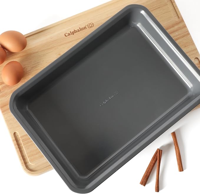 Calphalon Legacy Bake Pan, 13x9 Inch Baking Pan PFA Free Nonstick Heavy Gauge Steel Bakeware for Even Heating, Oven Safe Squre Pan for Cakes, Brownies, Roasting, Everyday Kitchen Use - Image 4