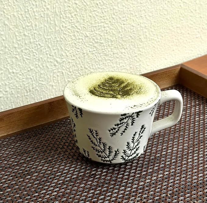 Handmade Ceramic Coffee Mug with Handle for Tea Latte,12 oz. Microwave Dishwasher Cup, Art Gifts Green Plant Leaf Mug, Cup for Coffee, Tea & Hot Chocolate, Cypress Leaves - Image 8