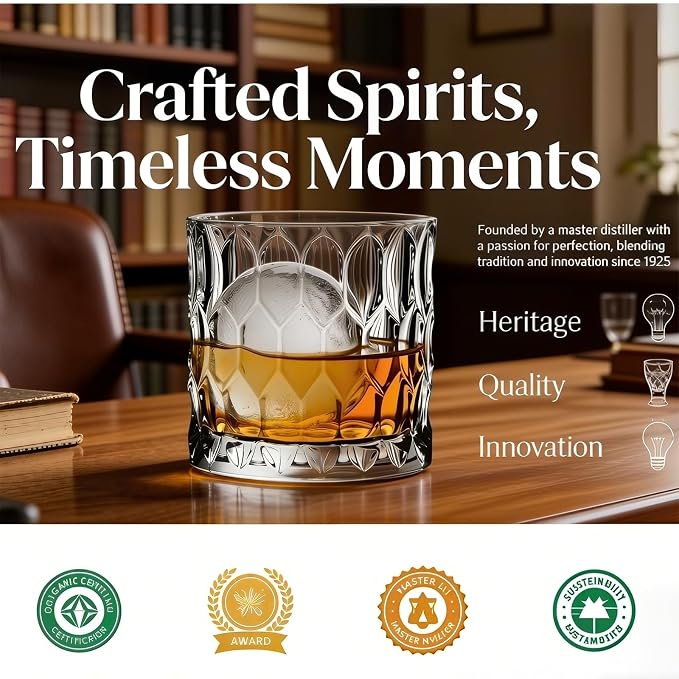 Large Whiskey Glasses 17 oz, Gifts for Men Large Crystal Old Fashioned Tumblers with Heavy Base, Unique Diamond Pattern Glassware Set for Bourbon Scotch Drinks, 500ml 1-Pcs - Image 4