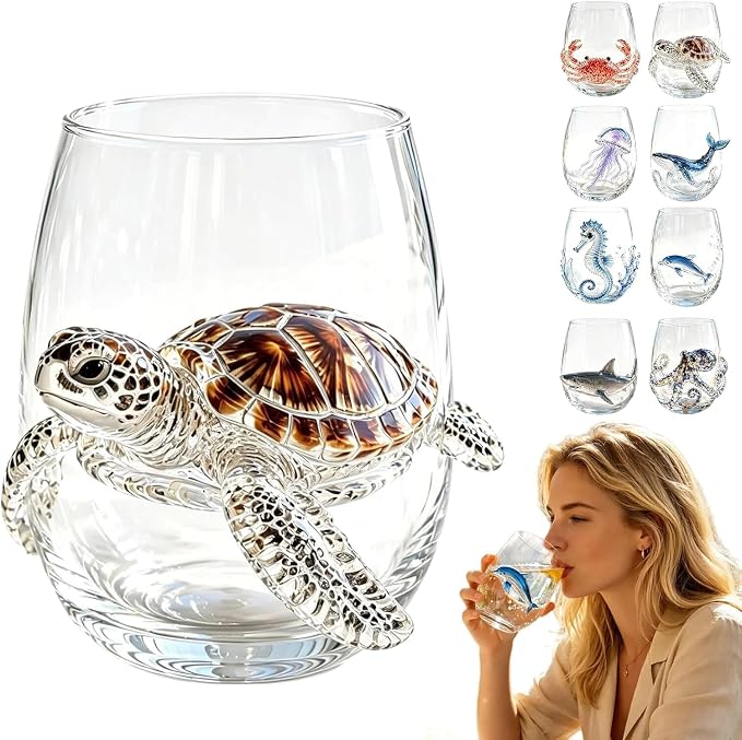 Artisan Blue Octopus Glassware Handmade 3D Ocean Decor Gift by Unknown