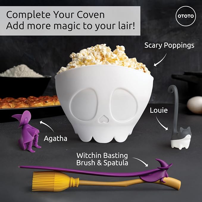 OTOTO Spatula and Pastry Brush - Silicone Heat Resistant and Basting Brush, Cooking and Baking Spatula, Spooky Witchy Gifts, Gothic Kitchen Halloween Gifts, Unique Kitchen Gadgets (Witchin) - Image 8