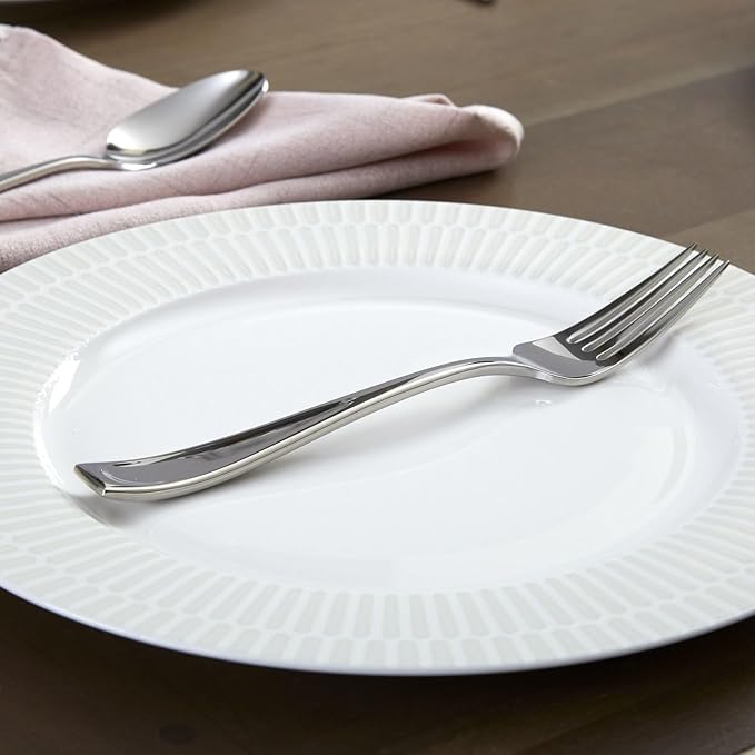 Oneida Moda 5-Piece 18/10 Silverware Set for 1, Flatware | silver, dishwasher safe | includes knives, forks, and spoons | heavy duty, cutlery set, utensil set, wedding silverware - Image 15