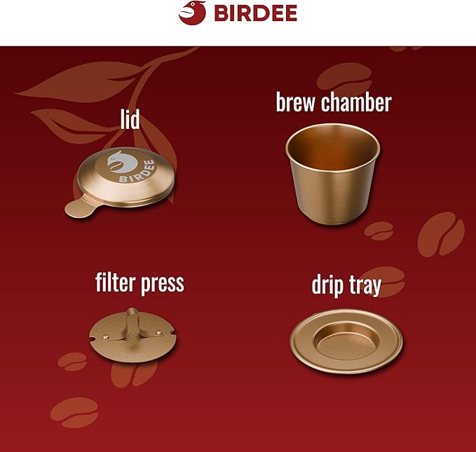 Birdee Phin Coffee Filter Set – 2 Pack Small Aluminum Vietnamese Dripper, Portable Reusable Coffee Maker for Ground Coffee, 6 oz Single Serve Brown Brew Kit for Travel, Camping, Home Use