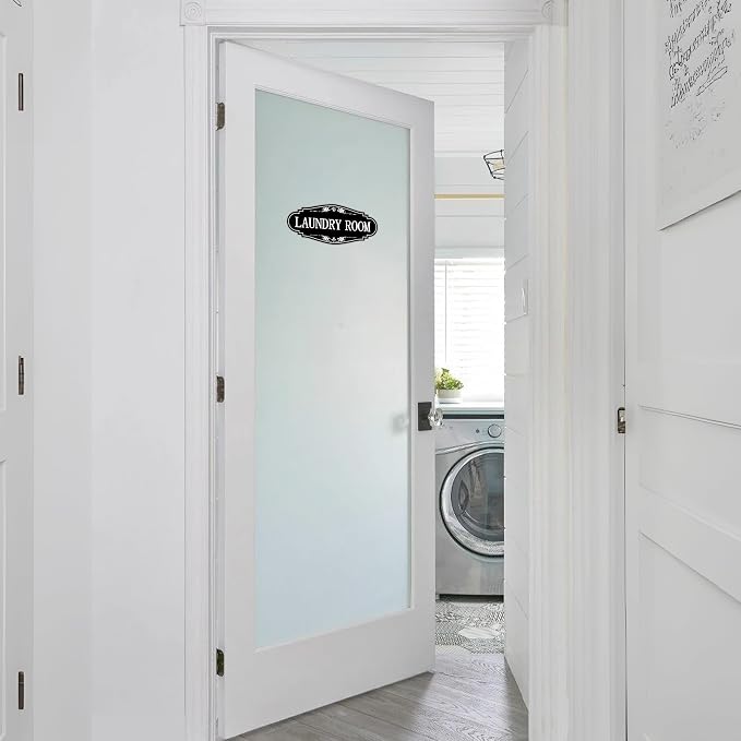 Laundry Room Door Sign for Business and Home，Self-adhesive Waterproof Cute Laundry Room Door Sticker Decals for House, Apartment, Hotel Laundromat Decor（Black） - Image 5
