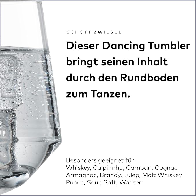 ZWIESEL GLAS Pure Dancing Tumbler (Set of 2), Dancing Cocktail Glasses, Dishwasher-Safe Tritan Crystal Glasses, Made in Germany (13 Ounce) - Image 3