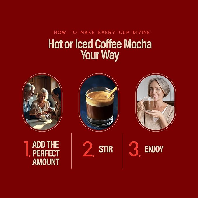 RIO Mocha Coffee Syrup, Perfect for Hot or Iced Drinks & Desserts, Chocolate & Coffee Combo, Sweetened with Pure Cane Sugar, Barista-Grade Flavor Syrups for Drinks at Home & Work - 700ml