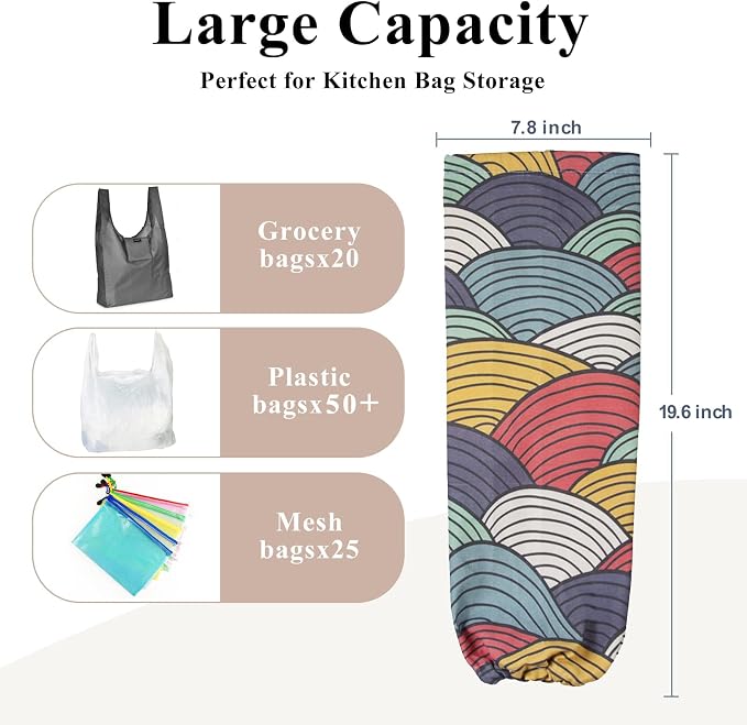 Plastic Bag Holder, Wall Mount Grocery Bag Organizer and Dispenser for Home and Kitchen - Image 4