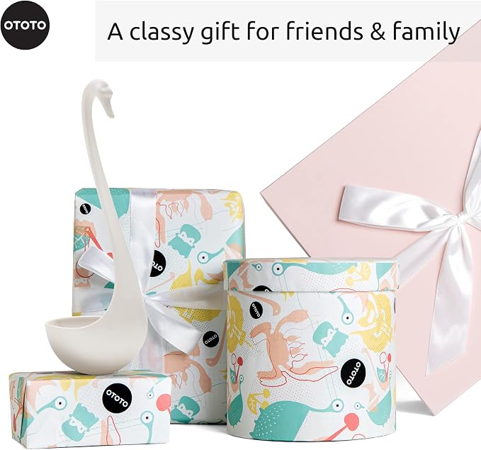 OTOTO Swanky Swan Soup Ladle- Silicone Soup Spoon, BPA-Free, Heat Resistant Soup Ladles For Serving & Cooking - Cute Kitchen Accessories, Unique Kitchen Gifts, Fun Cooking Gadgets (White) - Image 7