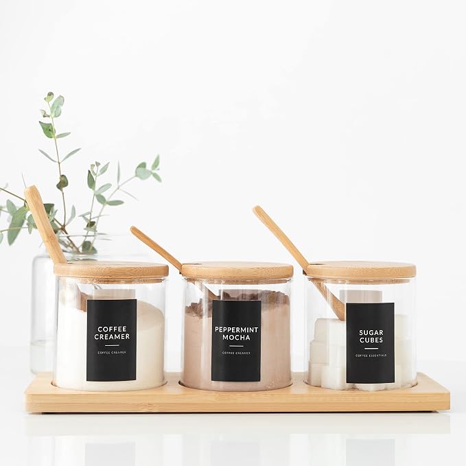 Black Coffee Bar Essentials Labels, 72 Preprinted Coffee Syrup Station Organizer Stickers, Accessories and Gifts for Coffee Lovers - Image 8