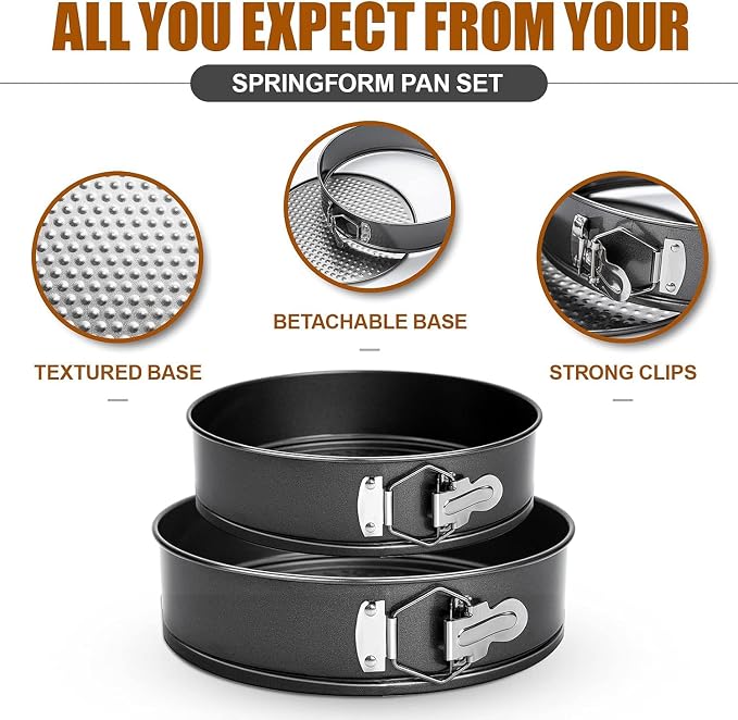 6PCS Springform Pan Round Non Stick Cheesecake Pan Durable Cake Baking Pans with Removable Bottom Cake Molds for Baking - Image 3