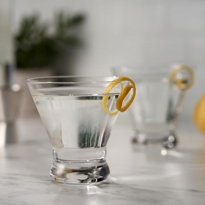True Stemless Martini Glasses, Set of 4, 8 oz Modern Cocktail Glasses for Martinis, Manhattans, Cosmopolitans, Cocktail Glass Set, Dishwasher Safe, 8 oz, Set of 4 - Image 4
