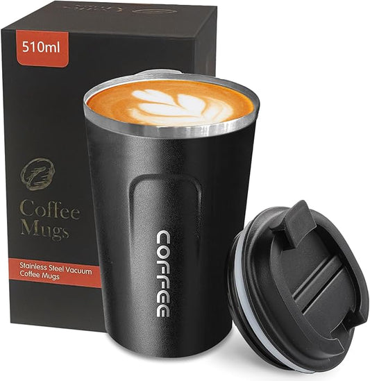 Insulated Travel Coffee Mug, Stainless Steel Coffee Cup with Leakproof Lid | Double-wall insulation keeps drinks hot or cold for hours, with a leakproof lid and portable stainless steel design by YINBAOGE