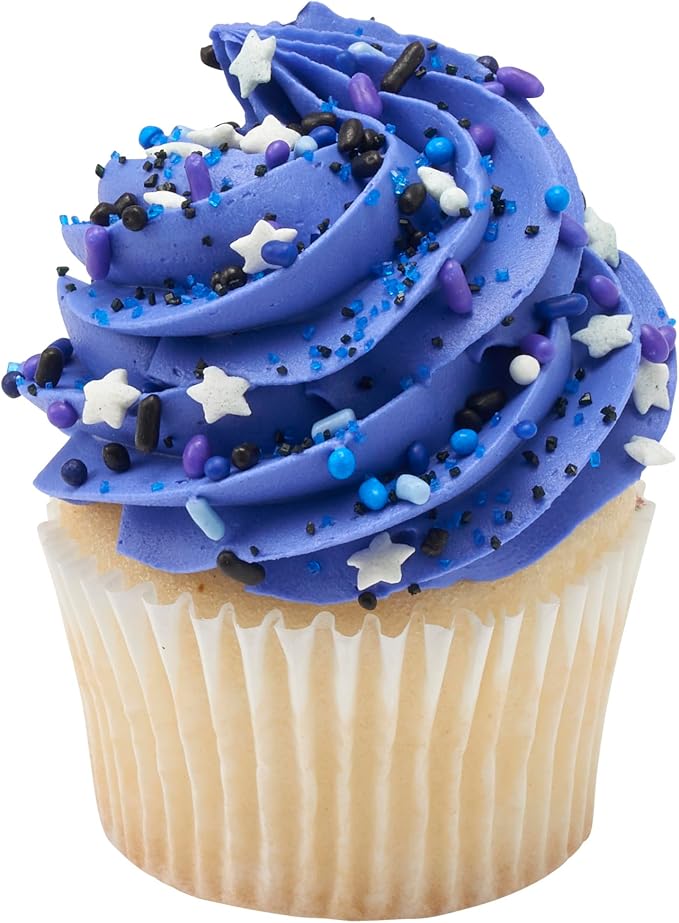 DecoPac Cosmic Skies Fusion Mix Sprinkles, 26oz, Blue, White Shaped Candy Sprinkles in Handheld Container, Edible Decorations For Celebration Cakes, Cupcakes, Cookies and Donuts - Image 4