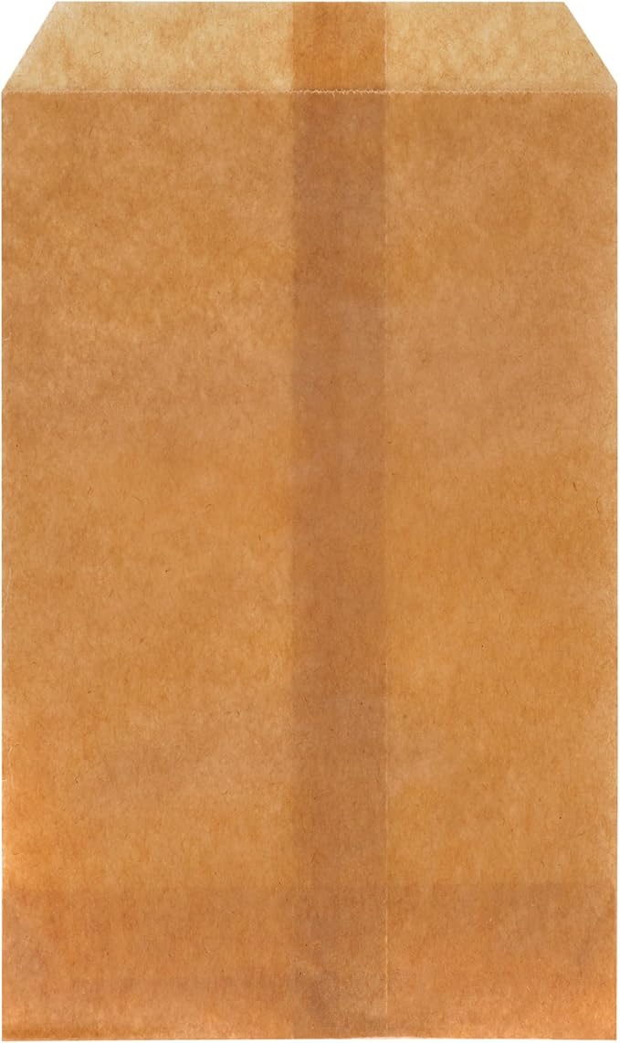Quotidian Brown Flat Small Wax Kraft Paper Bags 3x5 in, 100 Count | Great for Party Favor Journals Craft Supplies Seeds Gifts (8 x 13.3cm) - Image 2