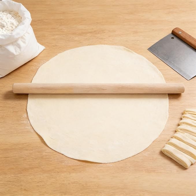 Wooden Rolling Pin Dough Roller Essential Kitchen Tool 2pcs Easy Cleaning and Resistance to Deformation, 19.7x1.18in for Baking and Pastry for Bread Pizza Cookie Dough - Image 7