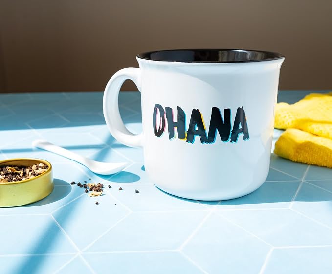 Silver Buffalo Disney Lilo and Stitch Ohana Abstract Ceramic Camper Mug, 20 Ounces - Image 8