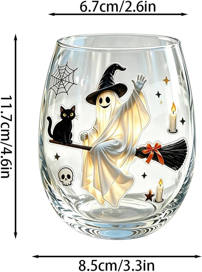 Artisanal Glassware, 3D Octopuses Stemless Wine Glasses, Ocean Embossed Glass Collection, #A - Image 2