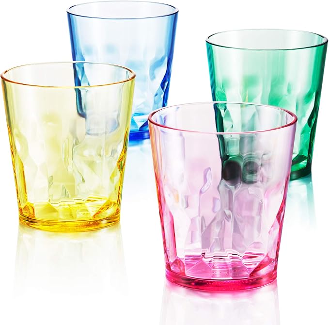 SCANDINOVIA - 8 oz Unbreakable Premium Juice Glasses Kid Cups- Set of 4 - Super Grade Acrylic Plastic Tumbler Cups - Perfect for Gifts - BPA Free - Dishwasher Safe - Stackable - Reusable | Full 8 oz / 250 ml — juice, iced coffee, sparkling water & smal... - Image 2