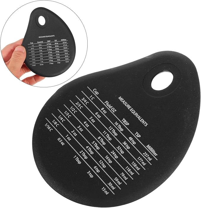 TIDTALEO 4pcs Black Silicone Baking Cutter with Compact Design and Kitchen Measurement Conversion Chart, Pastry Tool for Baking and Cooking Preparation, for Beginner and Professional Users - Image 8
