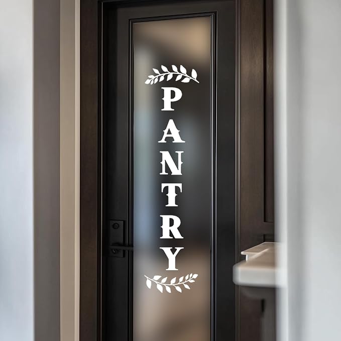 Pantry Door Decal – White Vinyl Kitchen Wall Sticker – Farmhouse Pantry Sign for Cabinet or Glass Door, 4.3 x 18 Inch - Image 3