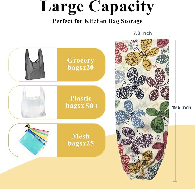 Plastic Bag Holder, Wall Mount Grocery Bag Organizer Dispenser, Heavy Duty Storage Holder for Home Kitchen Camper - Image 3
