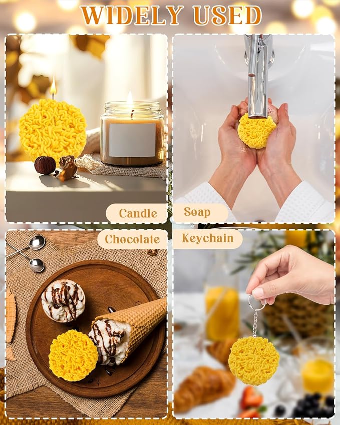 Instant Noodles Silicone Mold, Noodle Candle Mold, Instant Noodle Fondant Molds, Food Shaped Molds for Chocolate Bath Bomb Home Ornaments Making Tools - Image 6