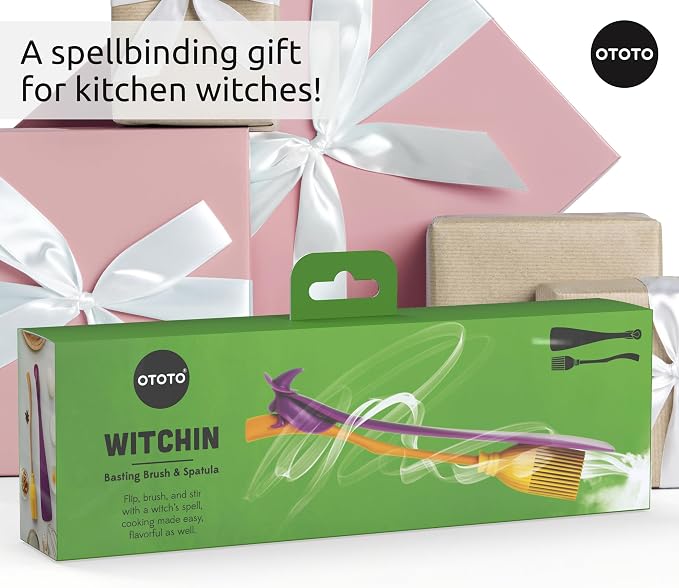 OTOTO Spatula and Pastry Brush - Silicone Heat Resistant and Basting Brush, Cooking and Baking Spatula, Spooky Witchy Gifts, Gothic Kitchen Halloween Gifts, Unique Kitchen Gadgets (Witchin) - Image 7