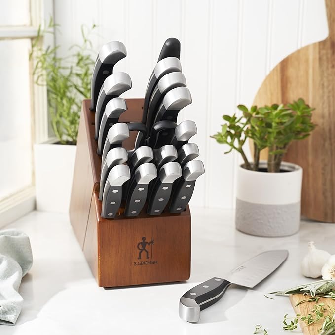 Henckels Statement 20-Pc Knife Set, Razor-Sharp, German Engineered, Brown | Informed by 100+ Years of Mastery. Effortless Cutting with Lightweight with Comfortable Grip, Dishwasher safe. - Image 2
