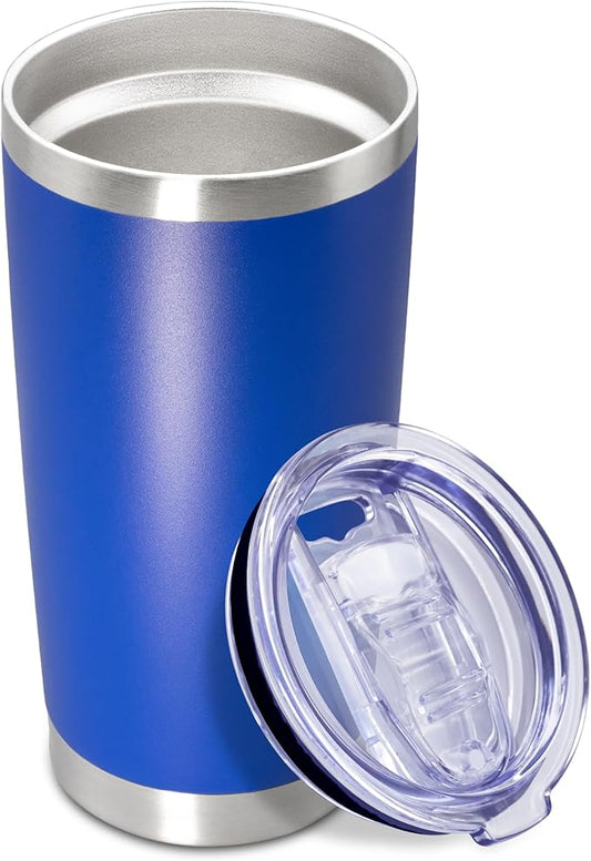 20oz Tumbler Insulated Coffee Tumblers with Lid Stainless Steel DarkBlue 1P | 20 oz Tumblers Double Wall Insulated Vacuum 20oz Coffee Mug Leak Proof Tumblers with Lid Powder Coated - Dark Blue 1 Pack by AEPDTD