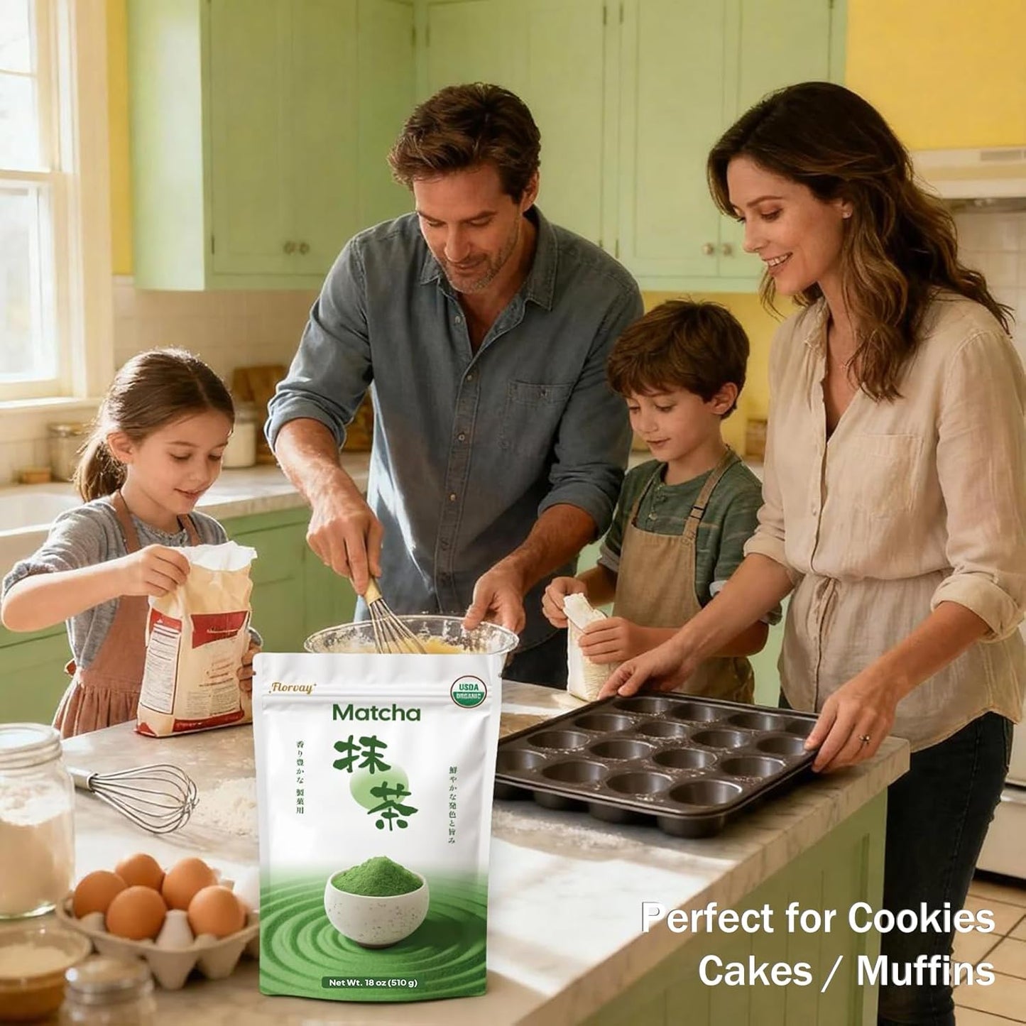 Japanese Organic Matcha Powder - 18oz Culinary Grade Green Tea Powder for Everyday Matcha Latte, Smoothies & Baking, No Sugar, No Additives, Bulk Size for Daily Use