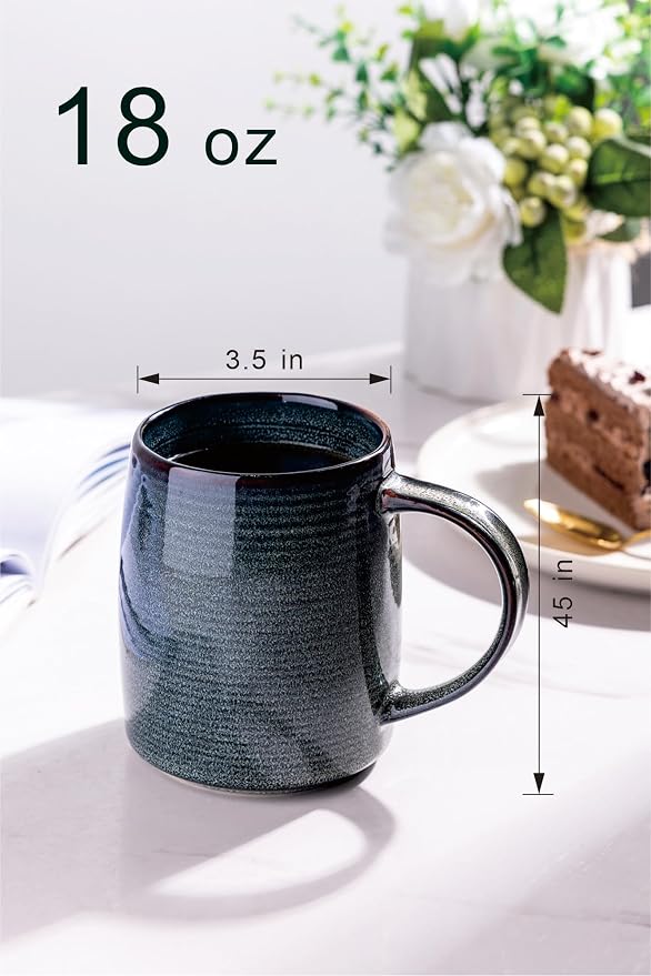 GBhome Large Coffee Mugs Set of 6, 18oz Handmade Ceramic Coffee Mugs Set with Gradient color for Latte/Tea/Beer/Hot Cocoa, Dishwasher & Microwave Safe, - Image 8