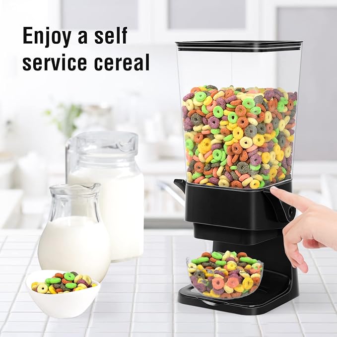 Cereal Dispenser Countertop 2 Pack 5.5 Qt Large Cereal Storage Container | Holder Dispenser for Pantry Dry Food Snack Nut Candy Dispenser Countertop Kitchen Organization Storage for Oatmeal Granola - Image 4