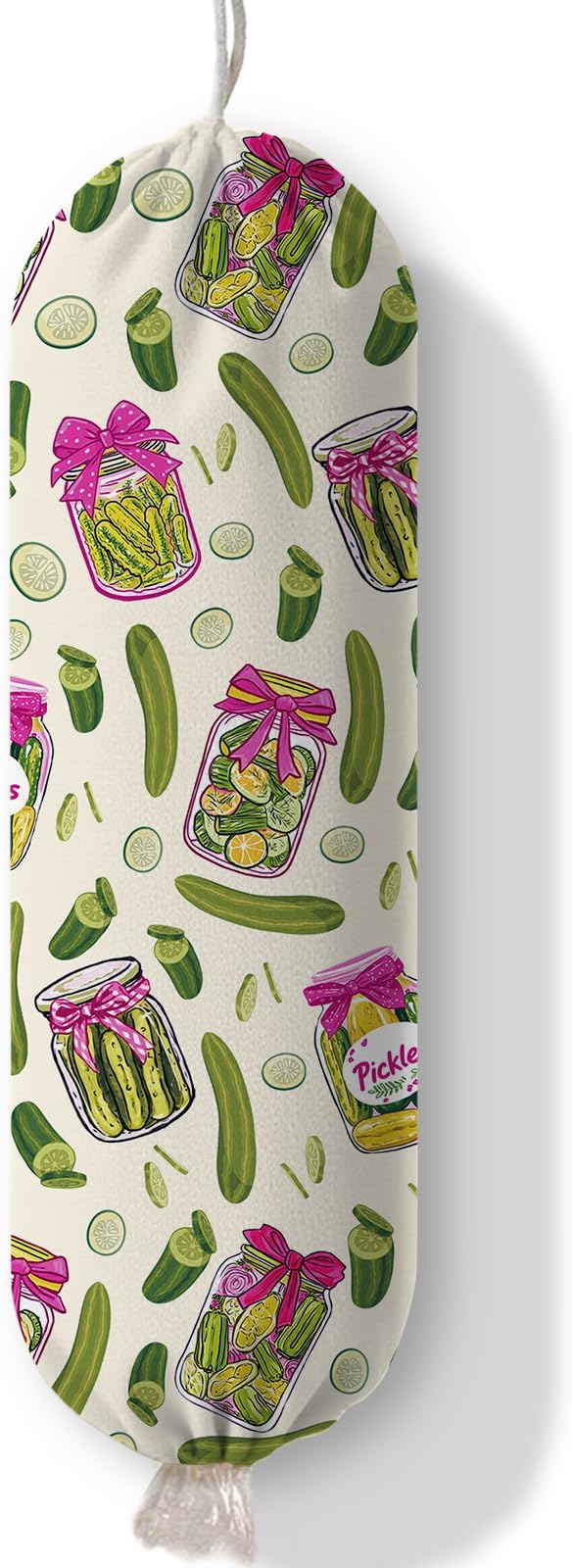 Pickle Plastic Bag Holder Dispenser, Plastic Grocery Bag Organizer & Wall Mount Paper Trash Bags Saver Storage for Kitchen Home Pantry Decor, Pickle Kitchen Decor Shopping Bags Storage Dispenser by Ialtsidws