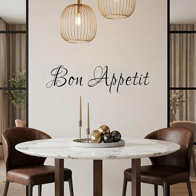 Bon Appetit Italian Vinyl Wall Decal for Dining Room Kitchen(Black,6" h x22 w) - Image 3