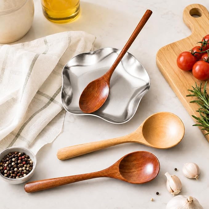 VanlonPro Stainless Steel Spoon Rest, Spatula Ladle Holder, Stainless Steel Utensil Spoon Rest Holder, Brushed Finish, Dishwasher Safe 5.9 Inch (Flower Silver 1PC) - Image 5