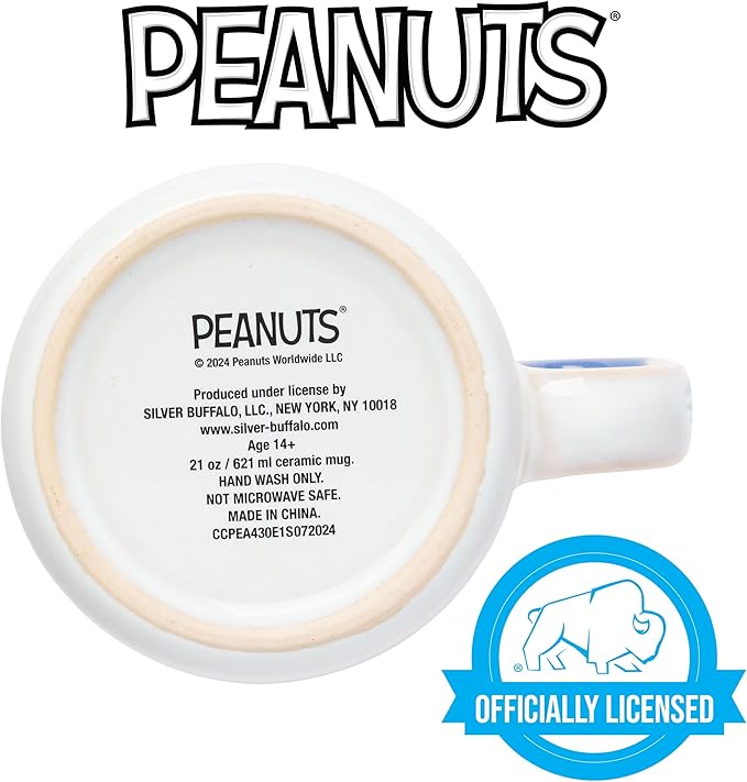 Silver Buffalo Peanuts Charlie Brown, Reactive Glaze Camper Mug, 20oz | Ceramic, Lucy, Sally, Woodstock and Linus, 0.59 Liters - Image 4